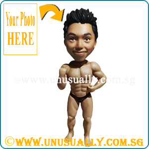 Custom 3D Fixed Or Bobblehead Muscle Man Figurine